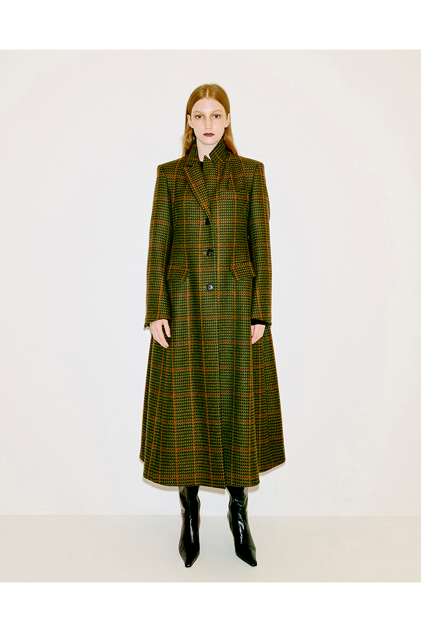 Single Breasted Wool Volume Coat [CHECK]