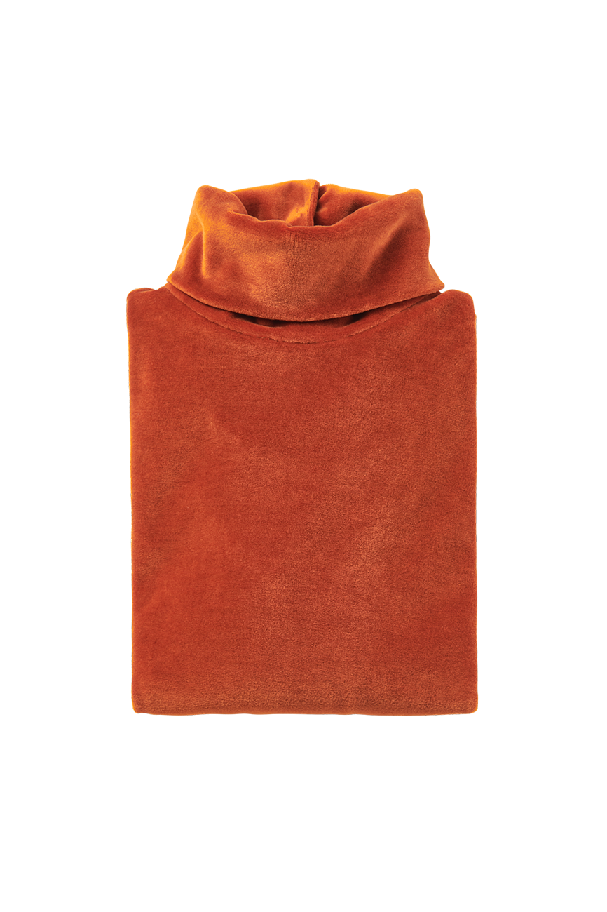 Round Open-Back Turtle Neck [BROWN]