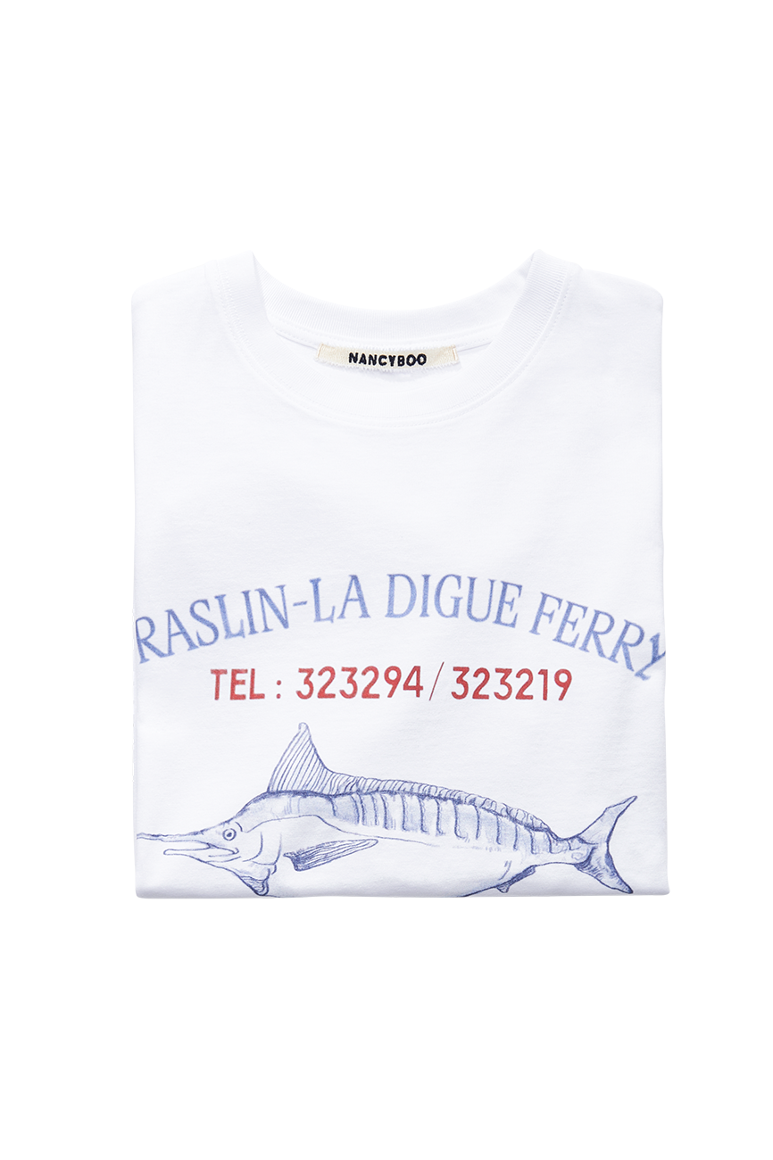 PLASLIN-LA DIGUE FERRY T-Shirt [WHITE]