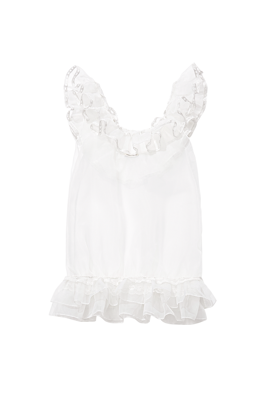 Flower Lace Sleveless Dress [WHITE]