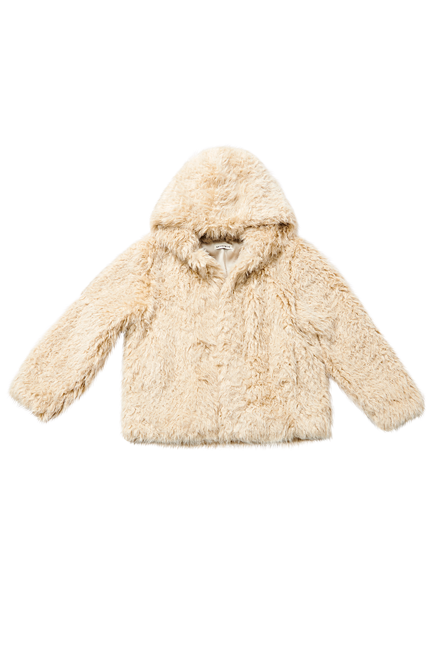 Short Hooded Lambs Fur Outer [CREAM]