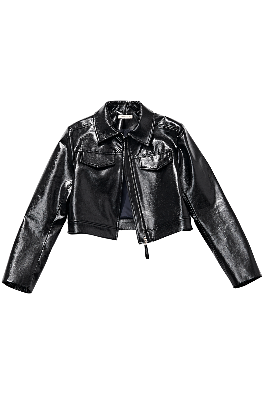 Pocket Classic Leather Jacket [BLACK]